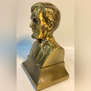 Vintage brass Abe Lincoln bust decor